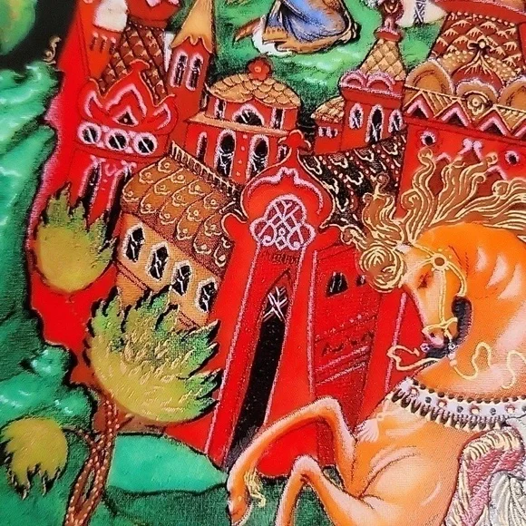 Vintage USSR Russian Folk Tale Vinogradoff Palekh Plates Handpainted Collectible - Picture 14 of 16